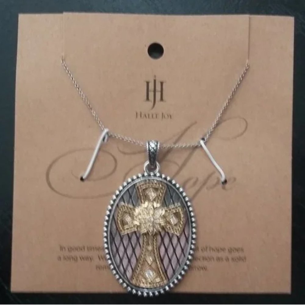 Halle Joy HOPE Cross Pendant Necklace